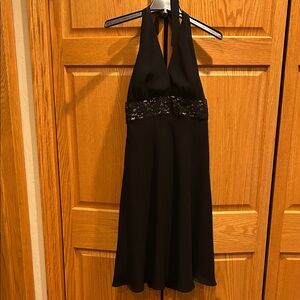Elegant Black Jones Wear Halter Dress